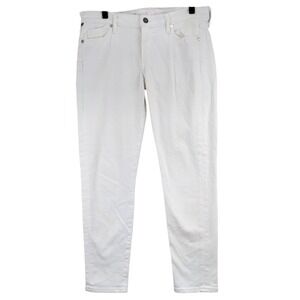 AG Jeans The Avedon Ankle Skinny Jeans White Cotton‎ Blend Size 29